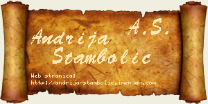 Andrija Stambolić vizit kartica